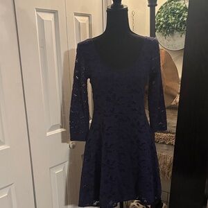 Free People Elegant Navy Lace Dress